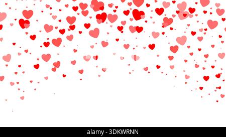 Red Heart halftone Valentine`s day background. Red hearts on white. Vector illustration Stock Photo